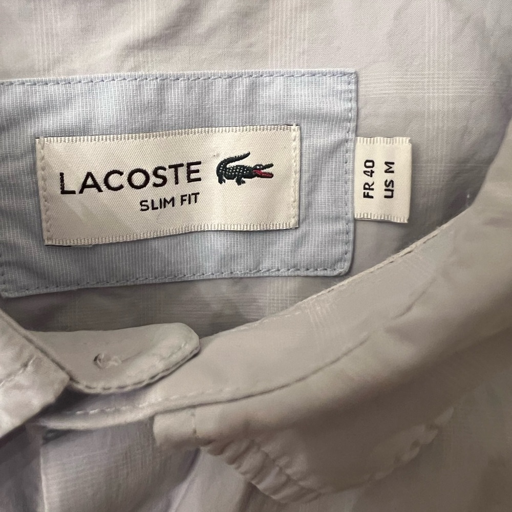 Lacoste Men's Blue Polo Shirt size 4-medium AND a Freebie Lacoste button up - Picture 6 of 7